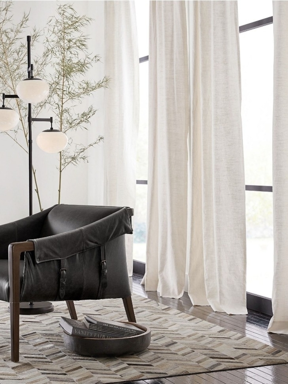 Neutral Linen-Look Window Curtain Panel - Cream 48 X 90